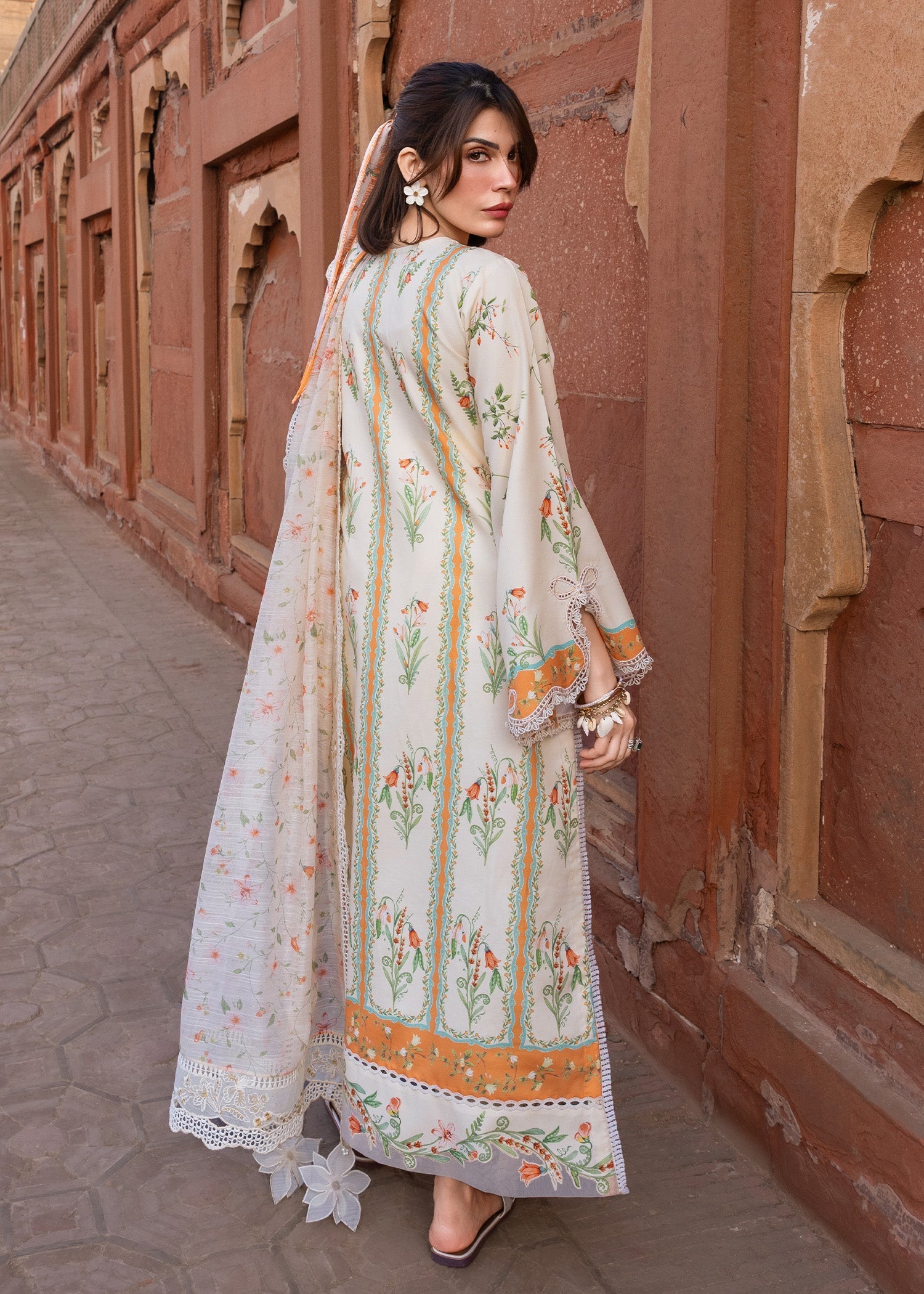 Crimson | flow lawn 26 | SUN-KISSED LETTER-D9A - by Libasekhas UK - Registered Vendor of : Crimson - 100% Original Designer Dress
