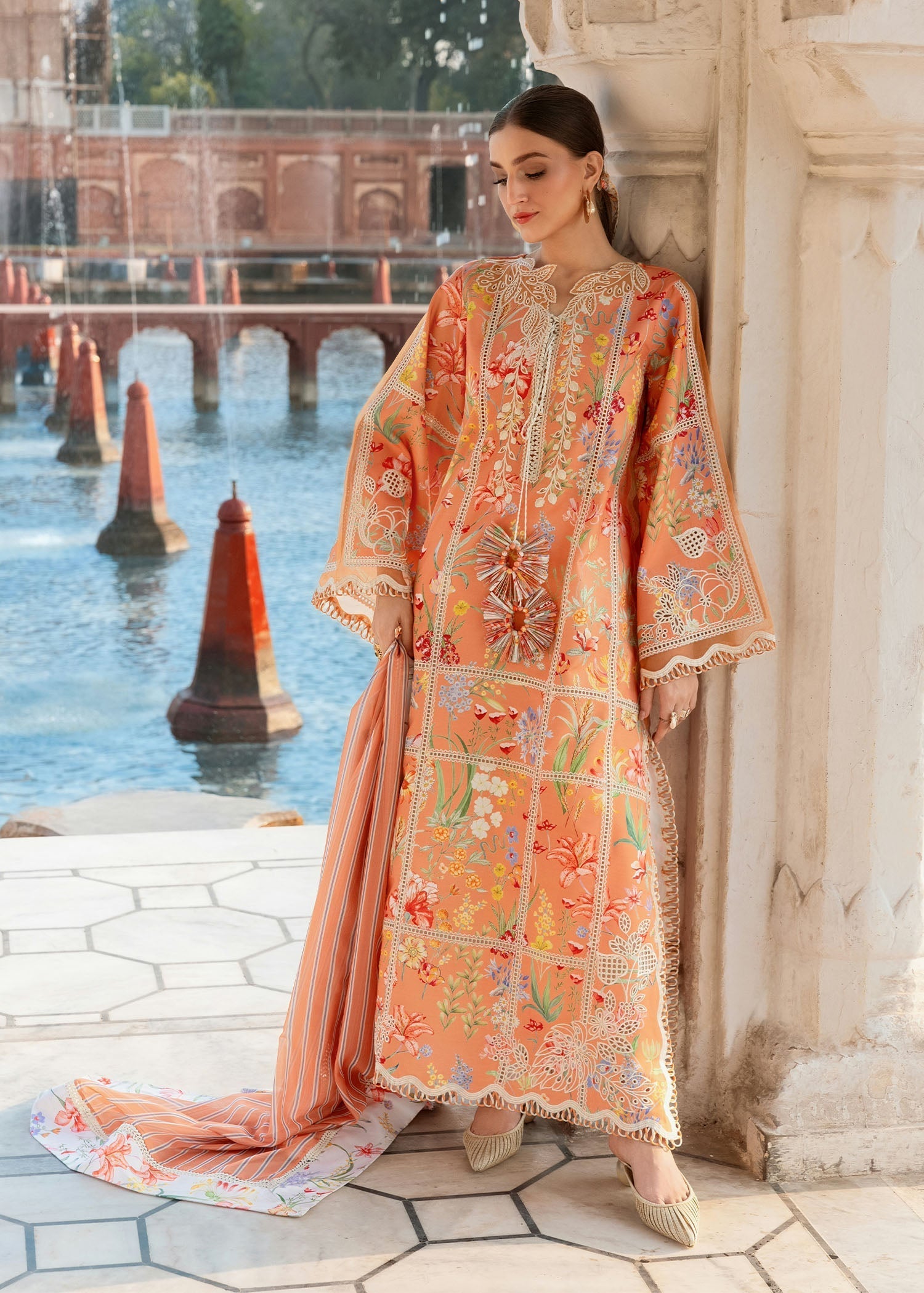 Crimson | flow lawn 26 | A SUMMER DANCE - D2A - by Libasekhas UK - Registered Vendor of : Crimson - 100% Original Designer Dress