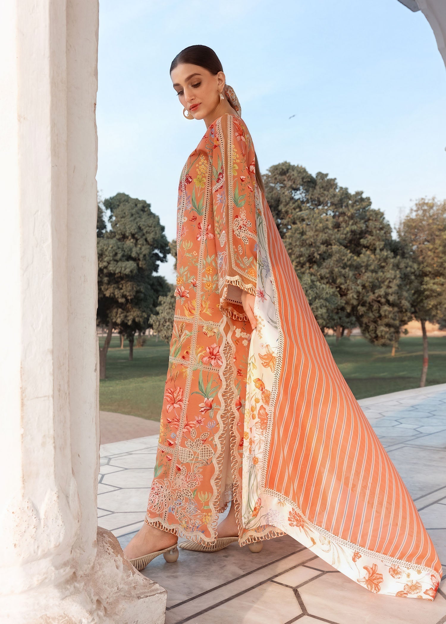 Crimson | flow lawn 26 | A SUMMER DANCE - D2A - by Libasekhas UK - Registered Vendor of : Crimson - 100% Original Designer Dress
