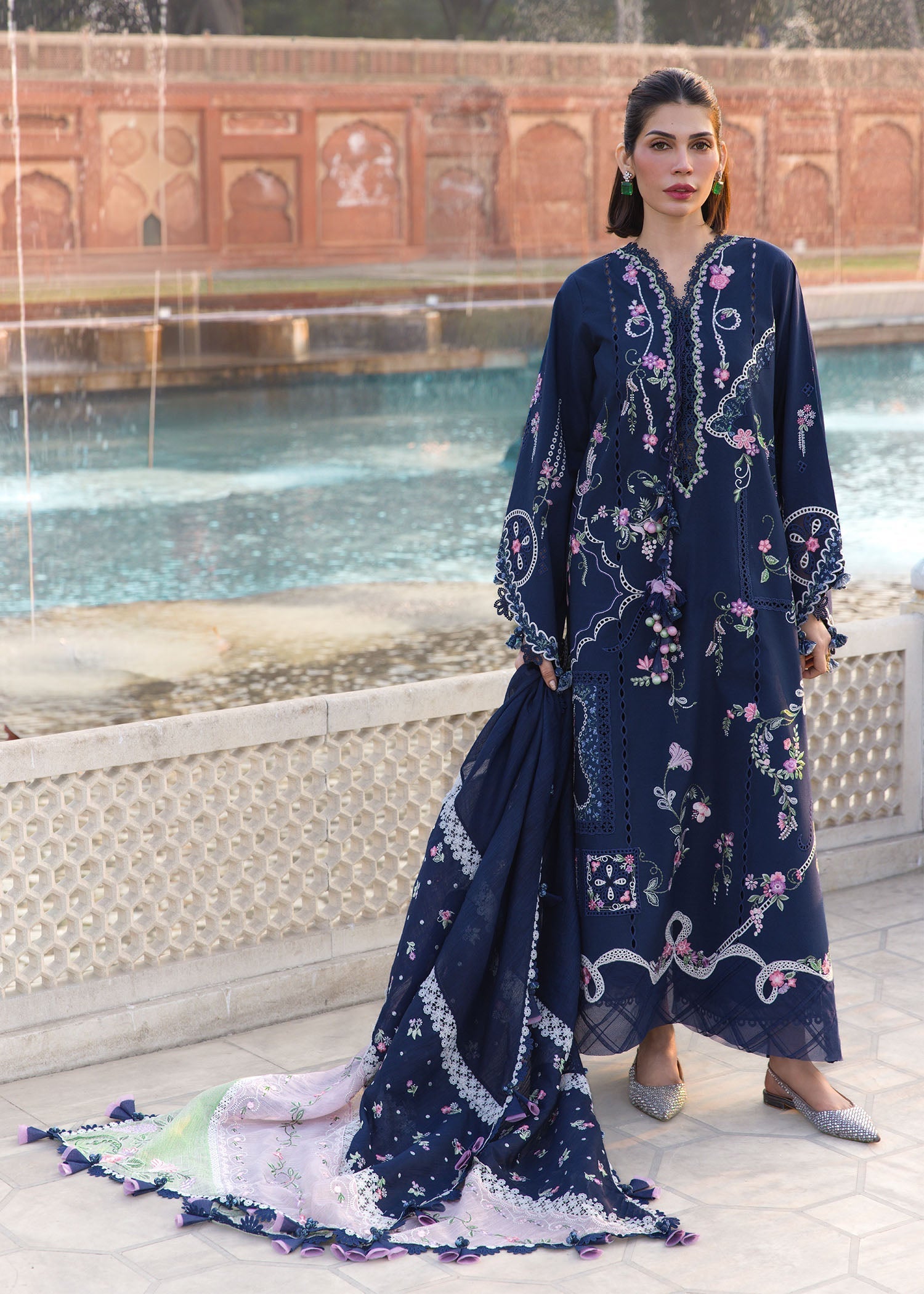 Crimson | flow lawn 26 | MANIFESTED MEADOWS - D7B - by Libasekhas UK - Registered Vendor of : Crimson - 100% Original Designer Dress