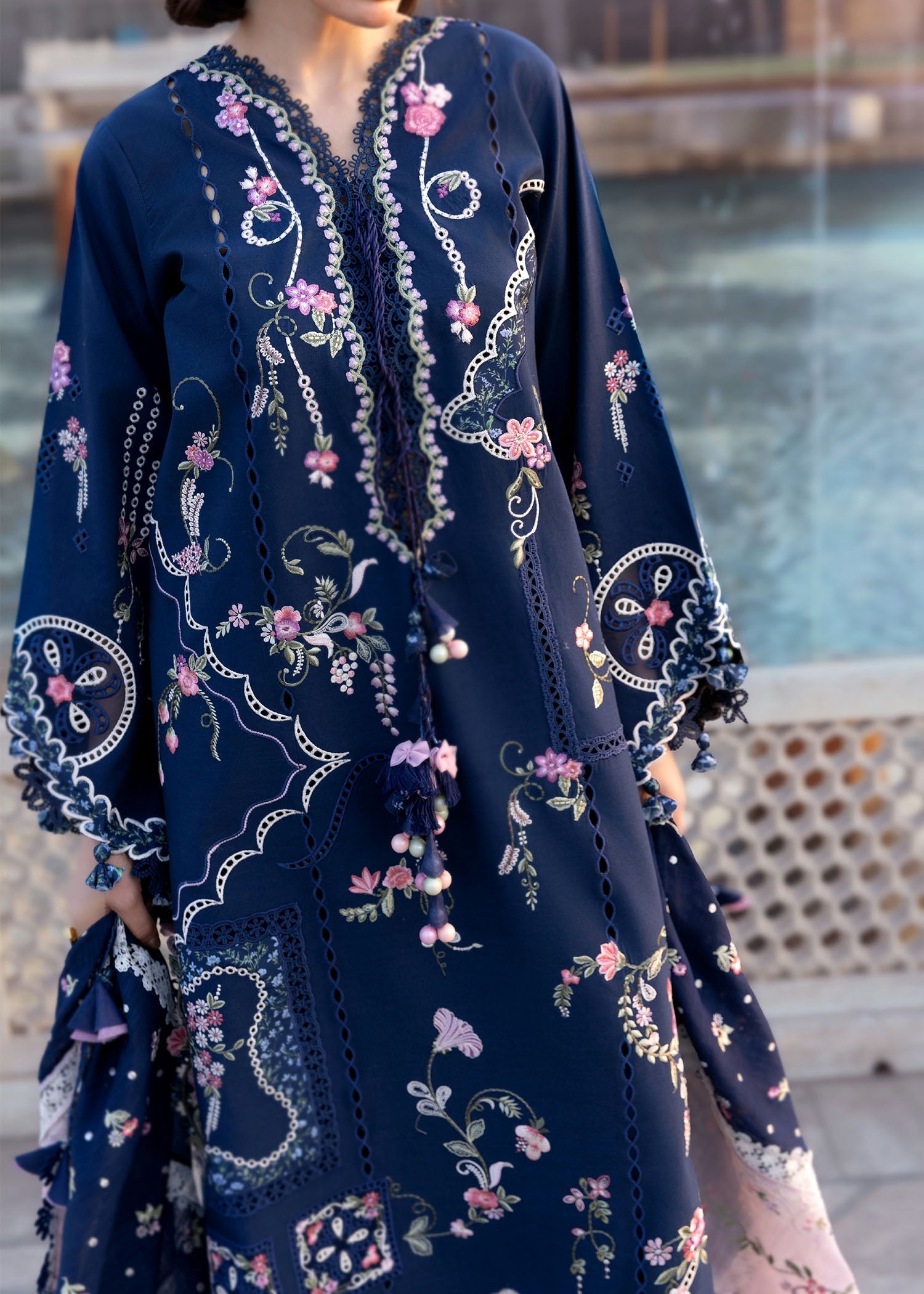 Crimson | flow lawn 26 | MANIFESTED MEADOWS - D7B - by Libasekhas UK - Registered Vendor of : Crimson - 100% Original Designer Dress