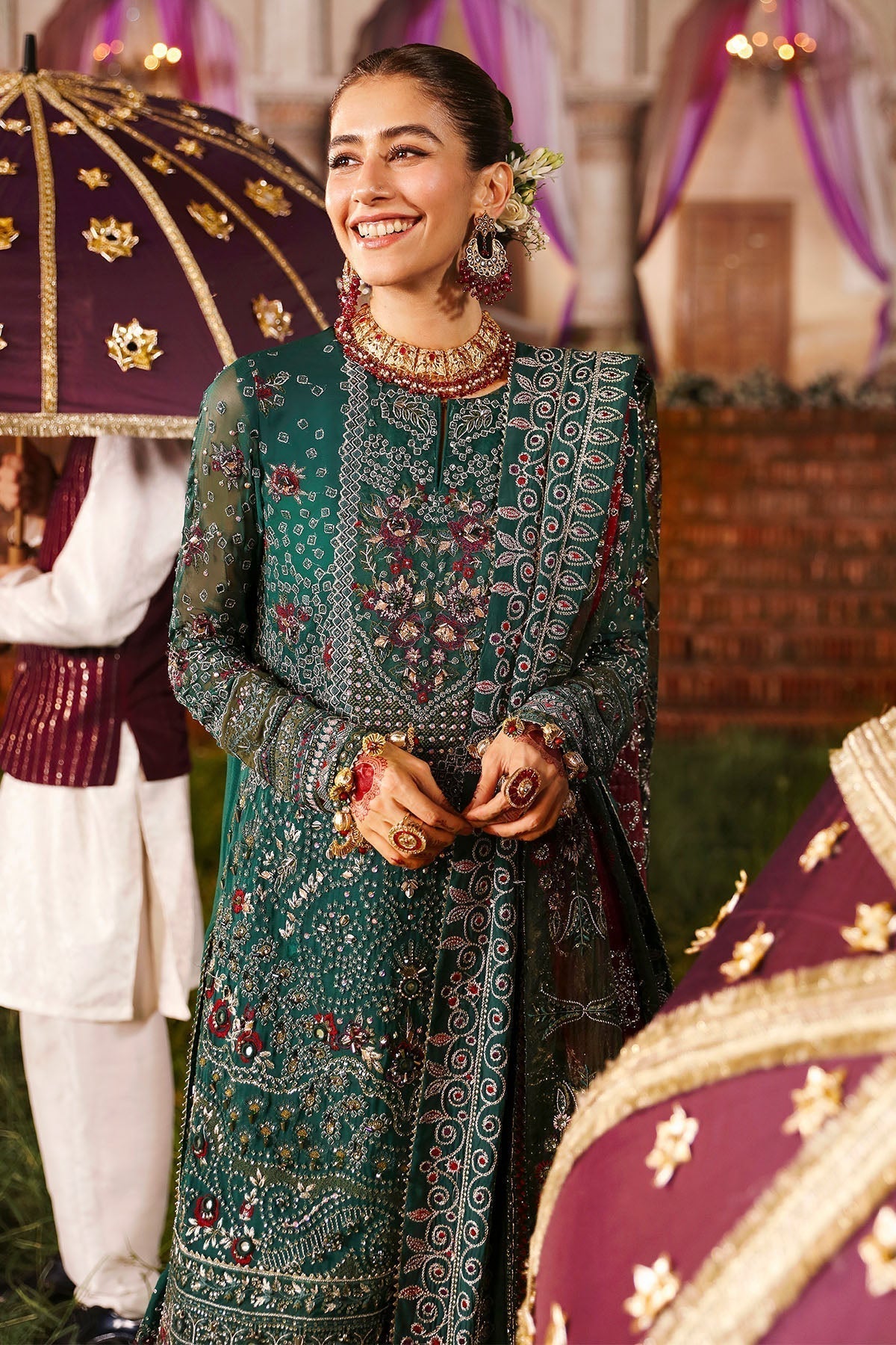 Nureh | Jhoomro Wedding Formals | NL-68 SHADMANI - by - Libasekhas UK - Registered Vendor of : Nureh - 100% Original Designer Dresss