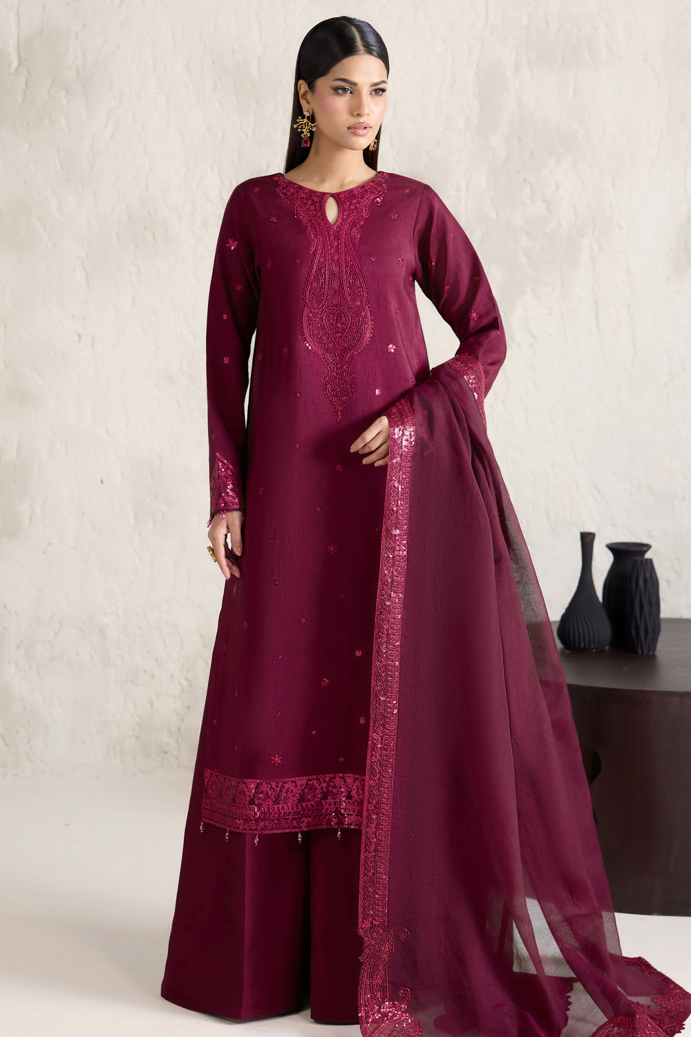 Farasha | Formals 26 | Fuchsia Glow - by Libasekhas UK - Registered Vendor of : Farasha - 100% Original Designer Dress