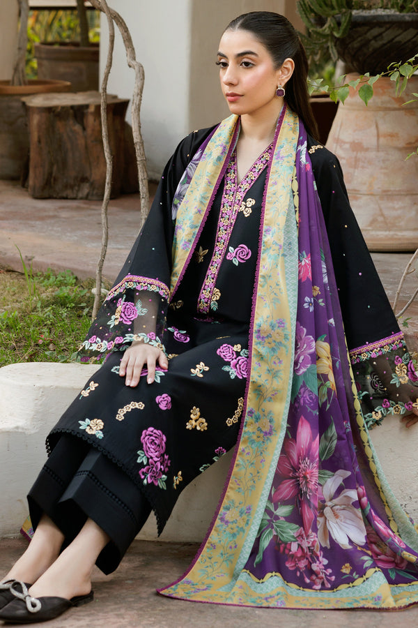 Farasha | Summer Weaves Embroidered Lawn | Raven Dusk - by - Libasekhas UK - Registered Vendor of : Farasha - 100% Original Designer Dresss