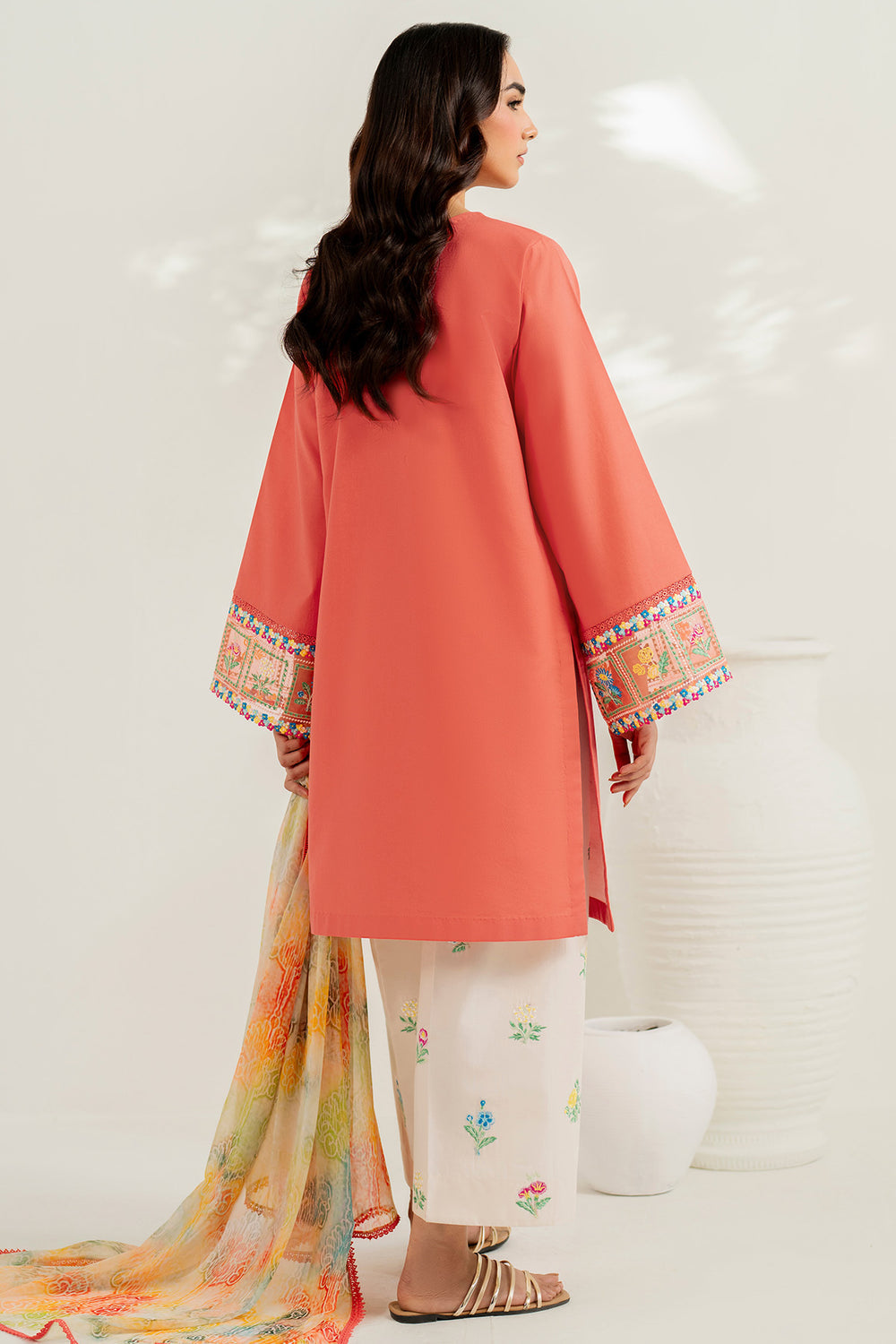 Farasha | Thread Lines Embroidered | Suncharm Glow - by Libasekhas UK - Registered Vendor of : Farasha - 100% Original Designer Dress