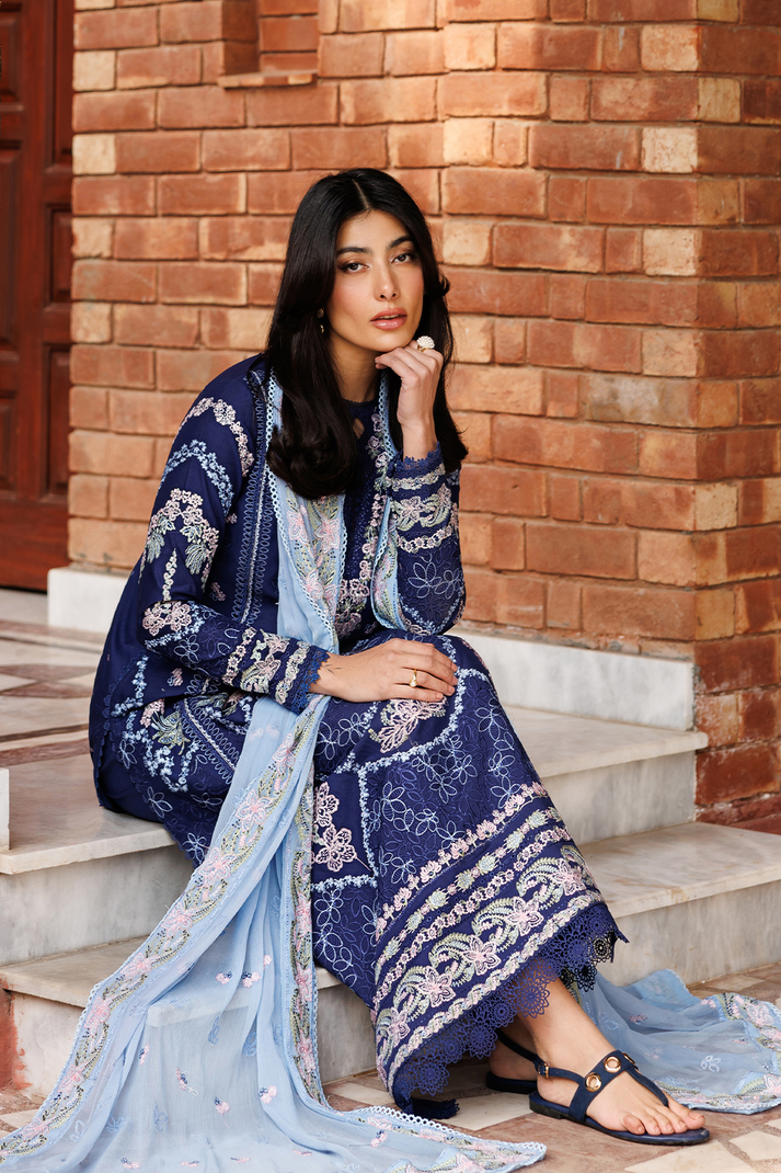Emaan Adeel | Mirabelle Festive Luxury Lawn | PETAL POSH - by Libasekhas UK - Registered Vendor of : Emaan Adeel - 100% Original Designer Dress