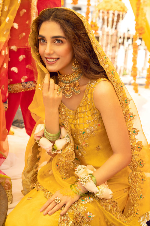 Maya | Wedding Formal Babul | BANDHNI - by - Libasekhas UK - Registered Vendor of : may - 100% Original Designer Dresss