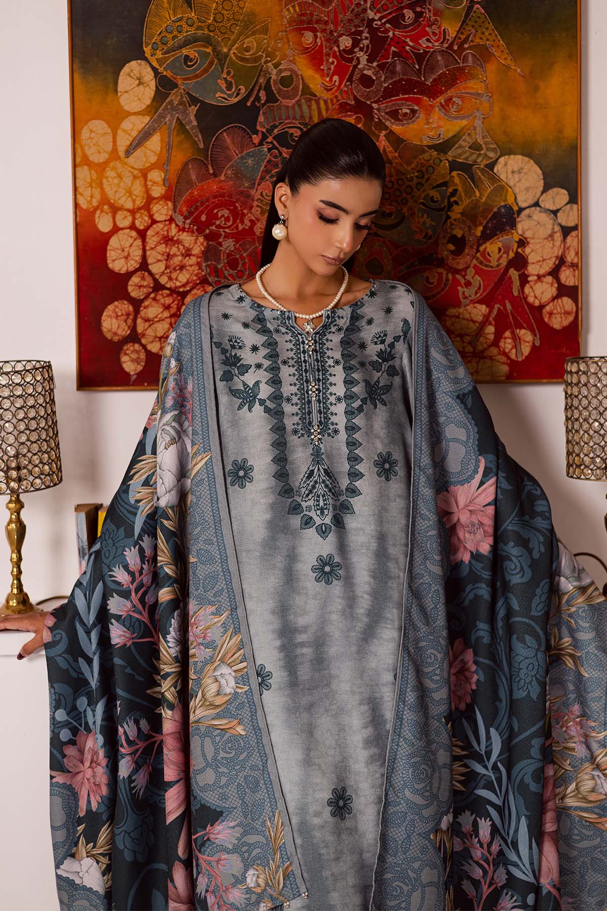 Nureh | Linen Jacquard | SP-193 - by Libasekhas UK - Registered Vendor of : Nureh - 100% Original Designer Dress