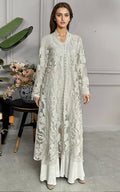 Threads and Motifs | Formal Dresses 25 | Net Embroidered Jacket With Trouser - by Libasekhas UK - Registered Vendor of : Threads and Motifs - 100% Original Designer Dress