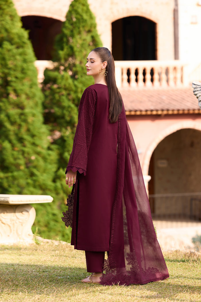 Farasha | Sorine Summer 26 | Autumn Maroon - by Libasekhas UK - Registered Vendor of : Farasha - 100% Original Designer Dress