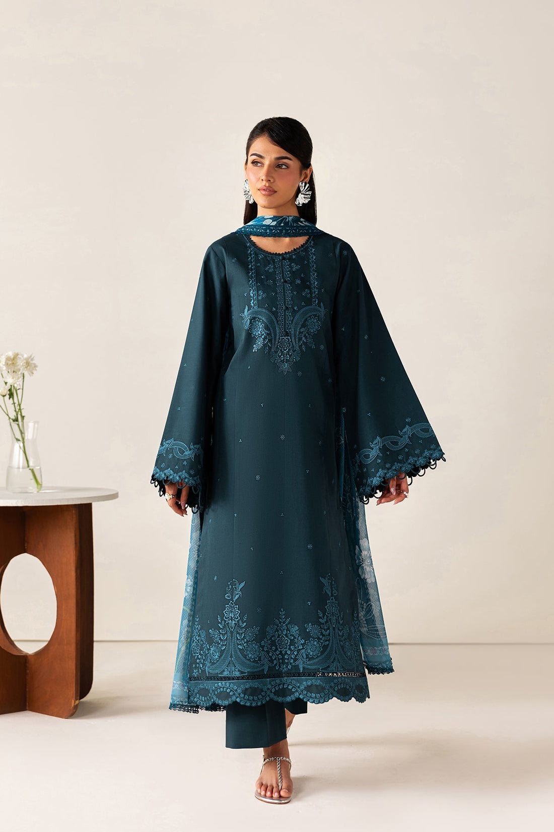 Farasha | Summer Melody 26 | Midnight Teal - by Libasekhas UK - Registered Vendor of : Farasha - 100% Original Designer Dress