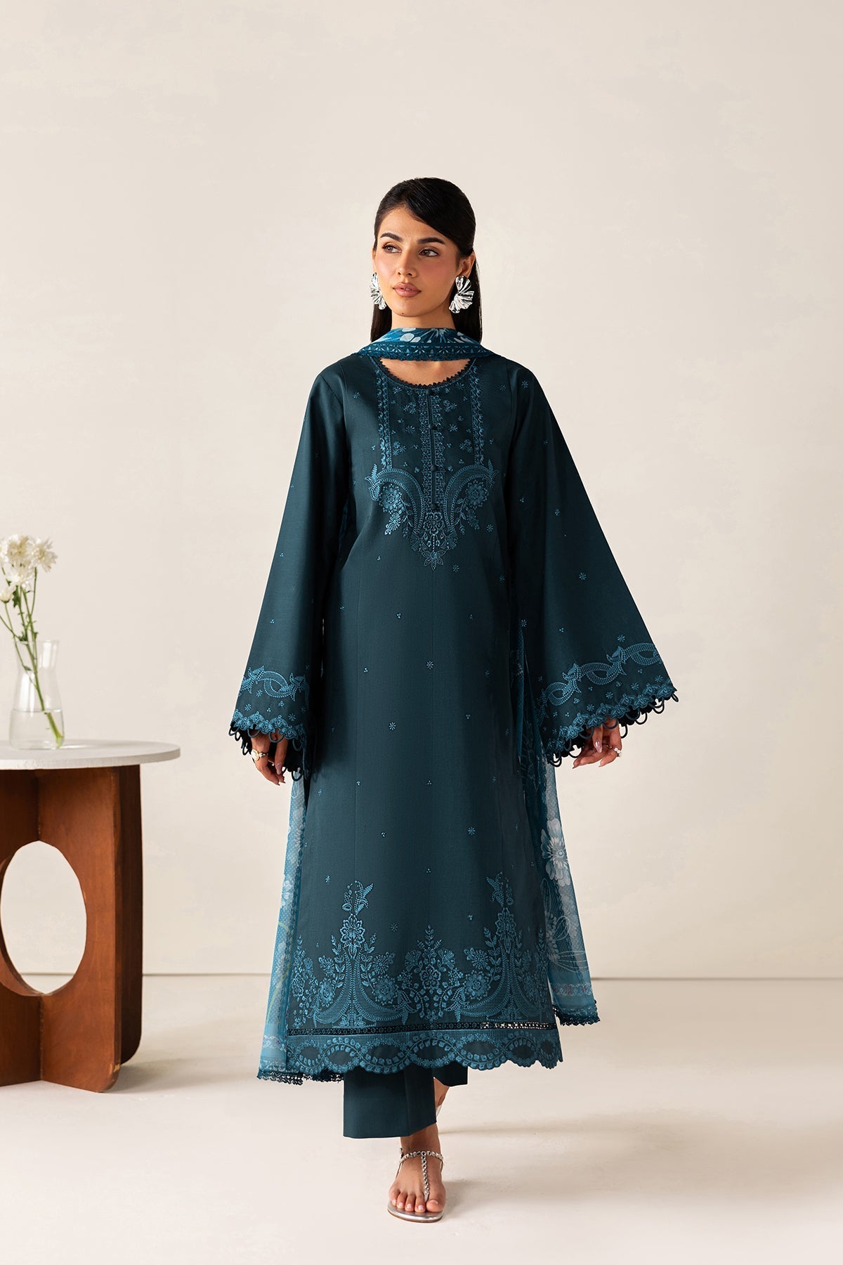 Farasha | Summer Melody 26 | Midnight Teal - by Libasekhas UK - Registered Vendor of : Farasha - 100% Original Designer Dress