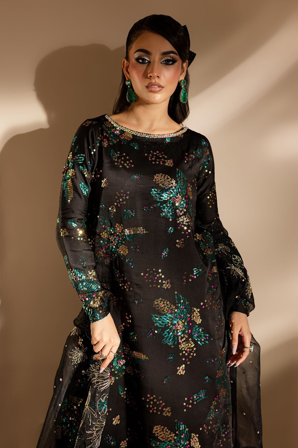 Nureh | Tiny Twinkles | TW-02 GOLDEN STARDUST - by - Libasekhas UK - Registered Vendor of : Nureh - 100% Original Designer Dresss