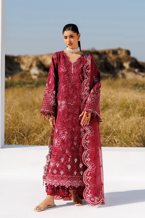 Emaan adeel | Sunlit Groove Luxury Lawn 26 | RADIANT ROSE - by Libasekhas UK - Registered Vendor of : Emaan Adeel - 100% Original Designer Dress