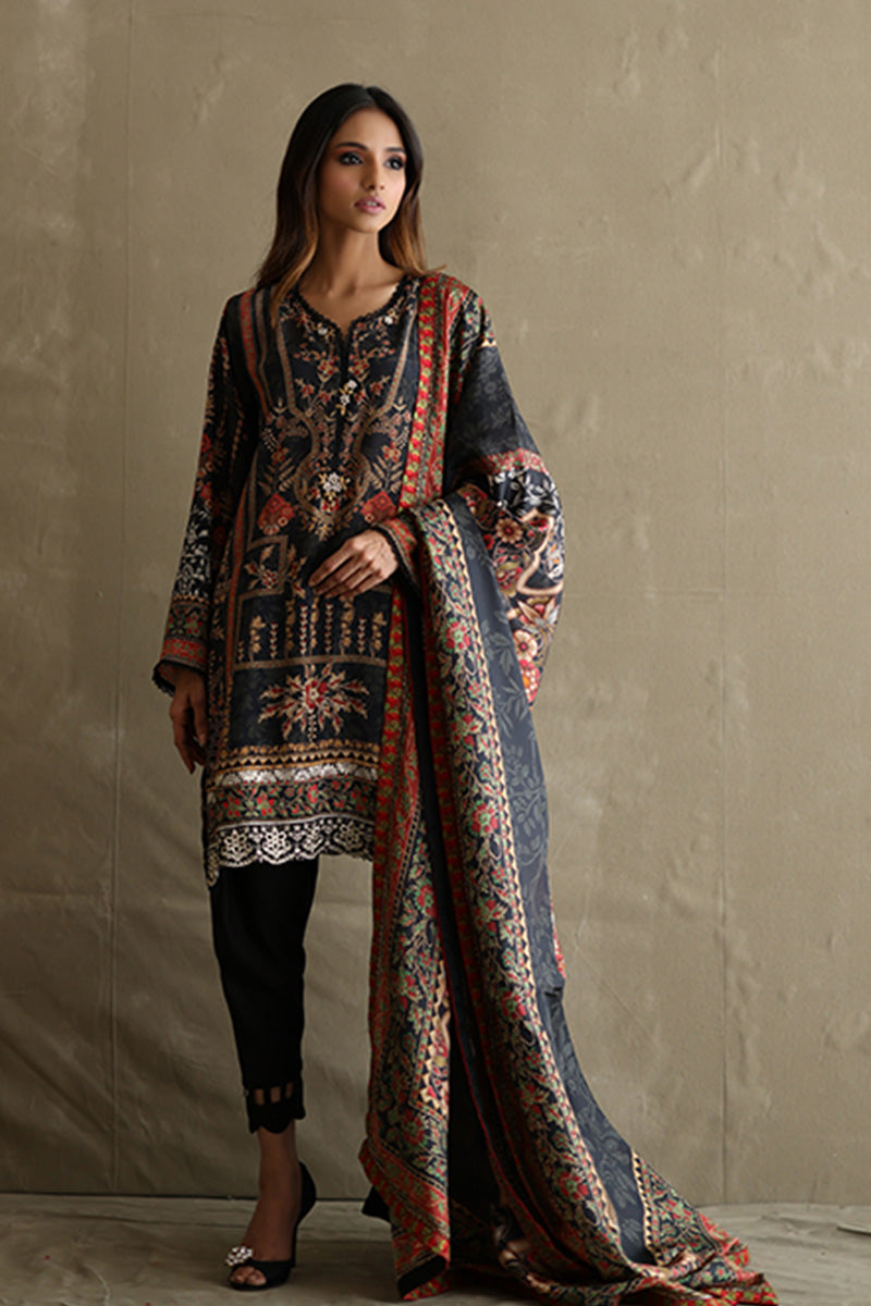 Mina Hasan | Signature Pret | Baroque In Black - by Libasekhas - Registered Vendor of : Mina Hasan - 100% Original Designer Dress