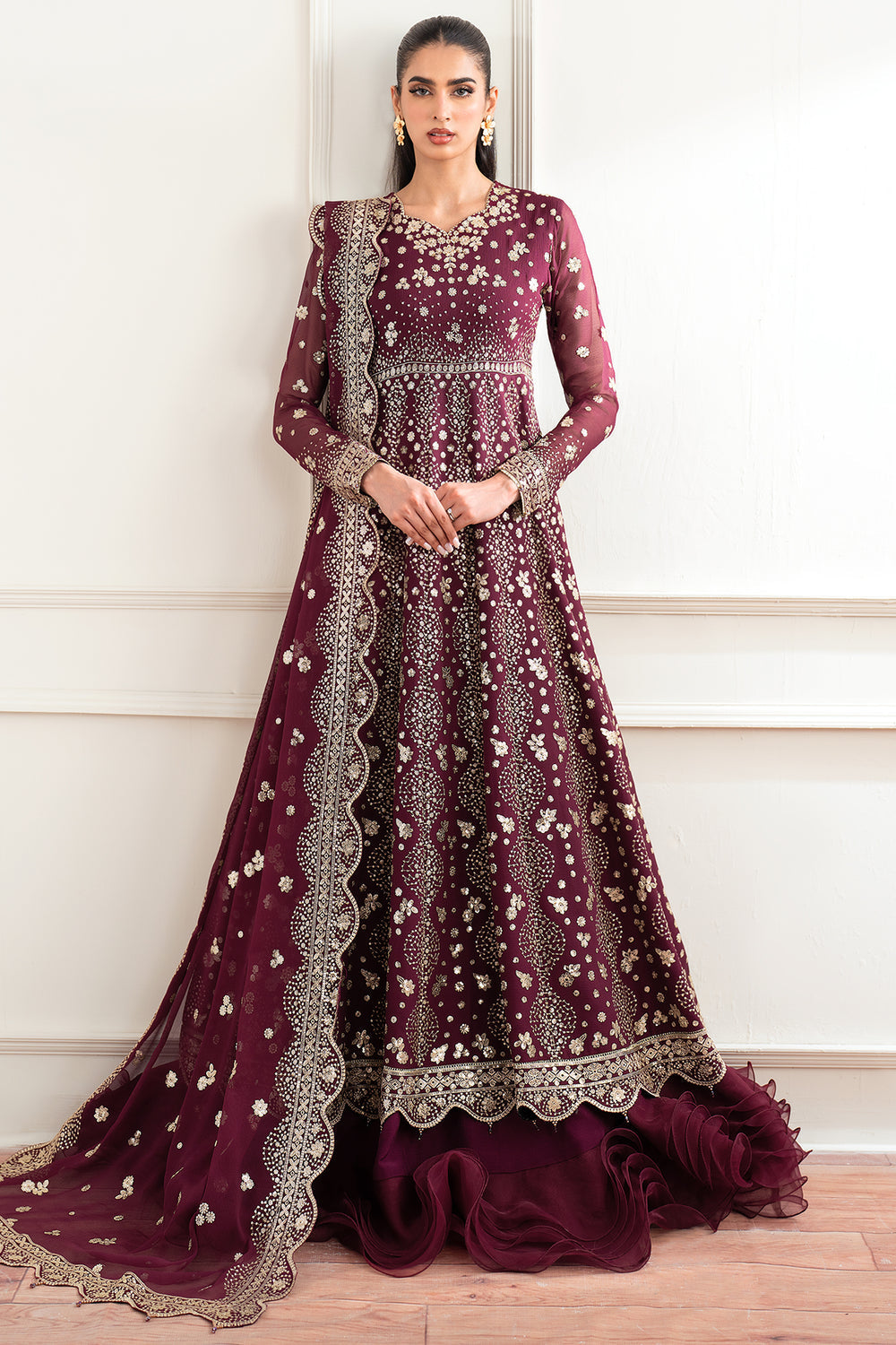 Farasha | Essence Formals 25 | Maroon Empress - by Libasekhas UK - Registered Vendor of : Farasha - 100% Original Designer Dress