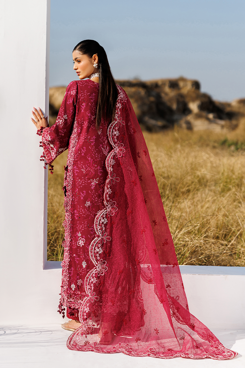 Emaan adeel | Sunlit Groove Luxury Lawn 26 | RADIANT ROSE - by Libasekhas UK - Registered Vendor of : Emaan Adeel - 100% Original Designer Dress