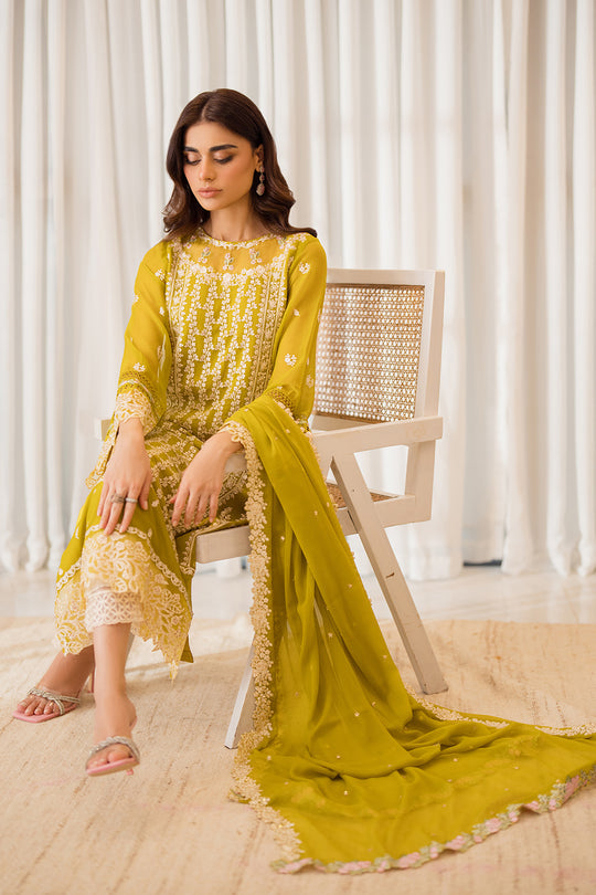 Azure | Ensembles Embroidered Formals | Amber Glow - by - Libasekhas UK - Registered Vendor of : Azure - 100% Original Designer Dresss
