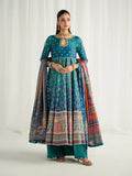 Gulaal | Aira Printed Silk | Azure - by Libasekhas UK - Registered Vendor of : Gulaal - 100% Original Designer Dress