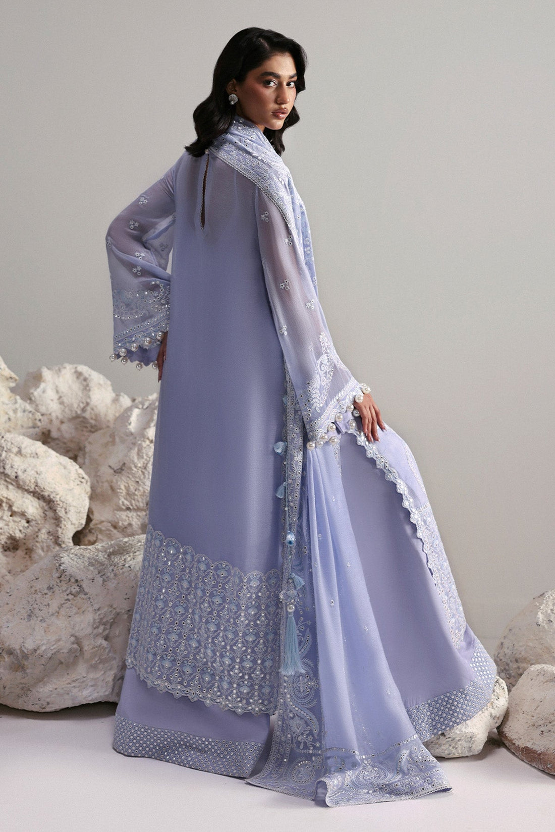 Afrozeh | Slate Ready to Wear | Vaelis - by Libasekhas UK - Registered Vendor of : Afrozeh - 100% Original Designer Dress