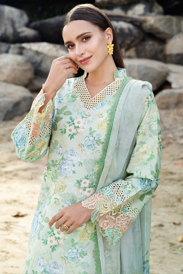 Farasha | Printed Essentials | Mint Bloom - by - Libasekhas UK - Registered Vendor of : Farasha - 100% Original Designer Dresss