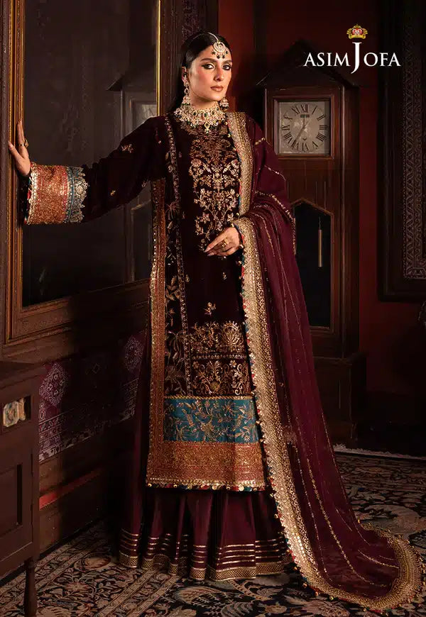 Asim Jofa | Makhmal Wedding Velvet 23 | AJMM-09 - by - Libasekhas UK - Registered Vendor of : Asim Jofa - 100% Original Designer Dresss