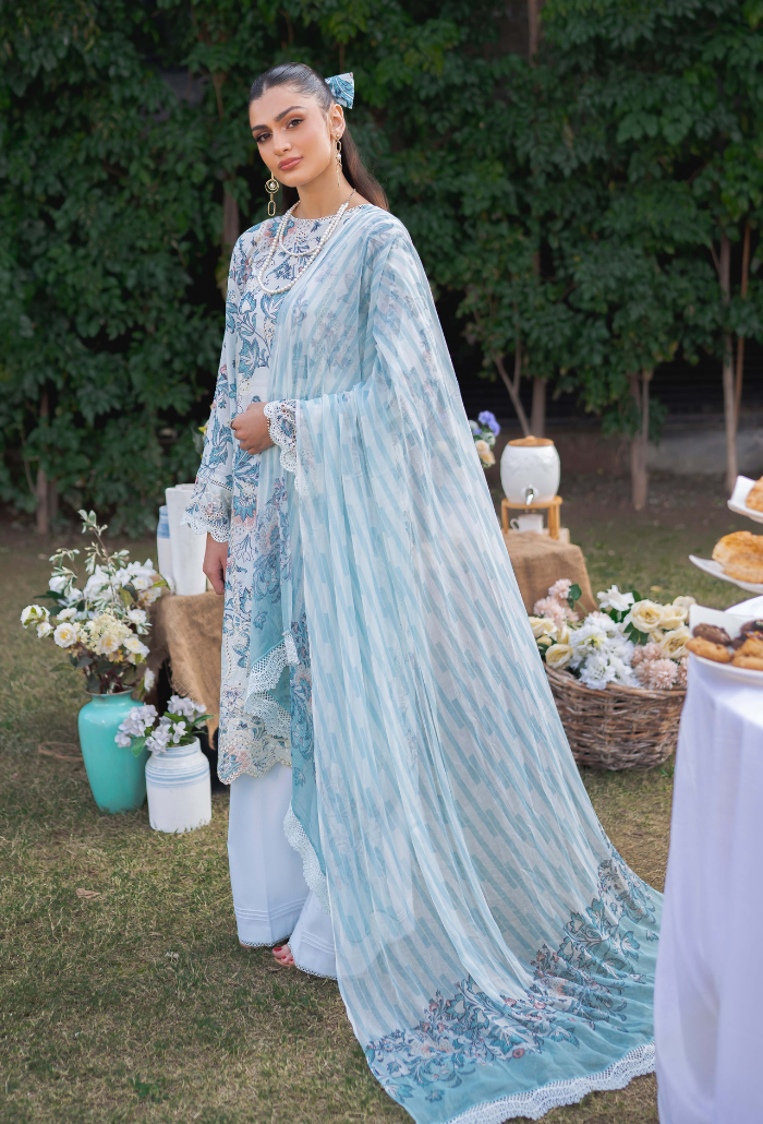 Humdum | Gardenia Lawn 24 |Printkari Lawn - PLG 08 - by - Libasekhas UK - Registered Vendor of : HumDum - 100% Original Designer Dresss
