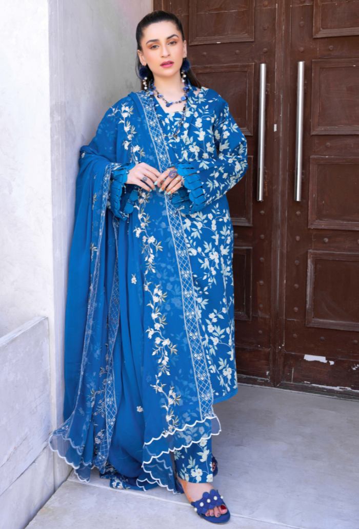 Humdum | Gardenia Lawn 24 | PLG 3 - D09 - by - Libasekhas UK - Registered Vendor of : HumDum - 100% Original Designer Dresss