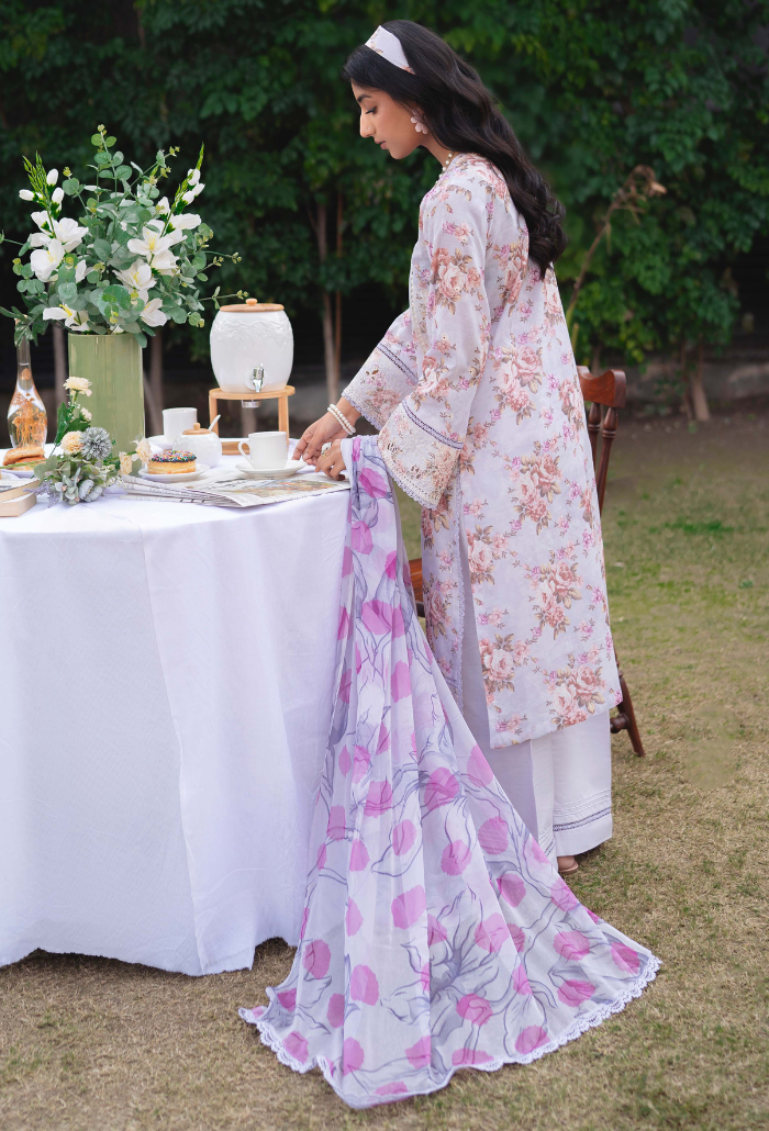 Humdum | Gardenia Lawn 24 | Printkari Lawn PLG 04 - by - Libasekhas UK - Registered Vendor of : HumDum - 100% Original Designer Dresss