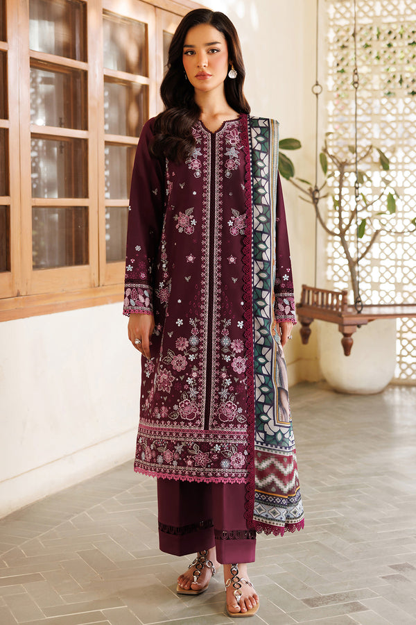 Farasha | Summer Weaves Embroidered Lawn | Burgandy Rush - by - Libasekhas UK - Registered Vendor of : Farasha - 100% Original Designer Dresss
