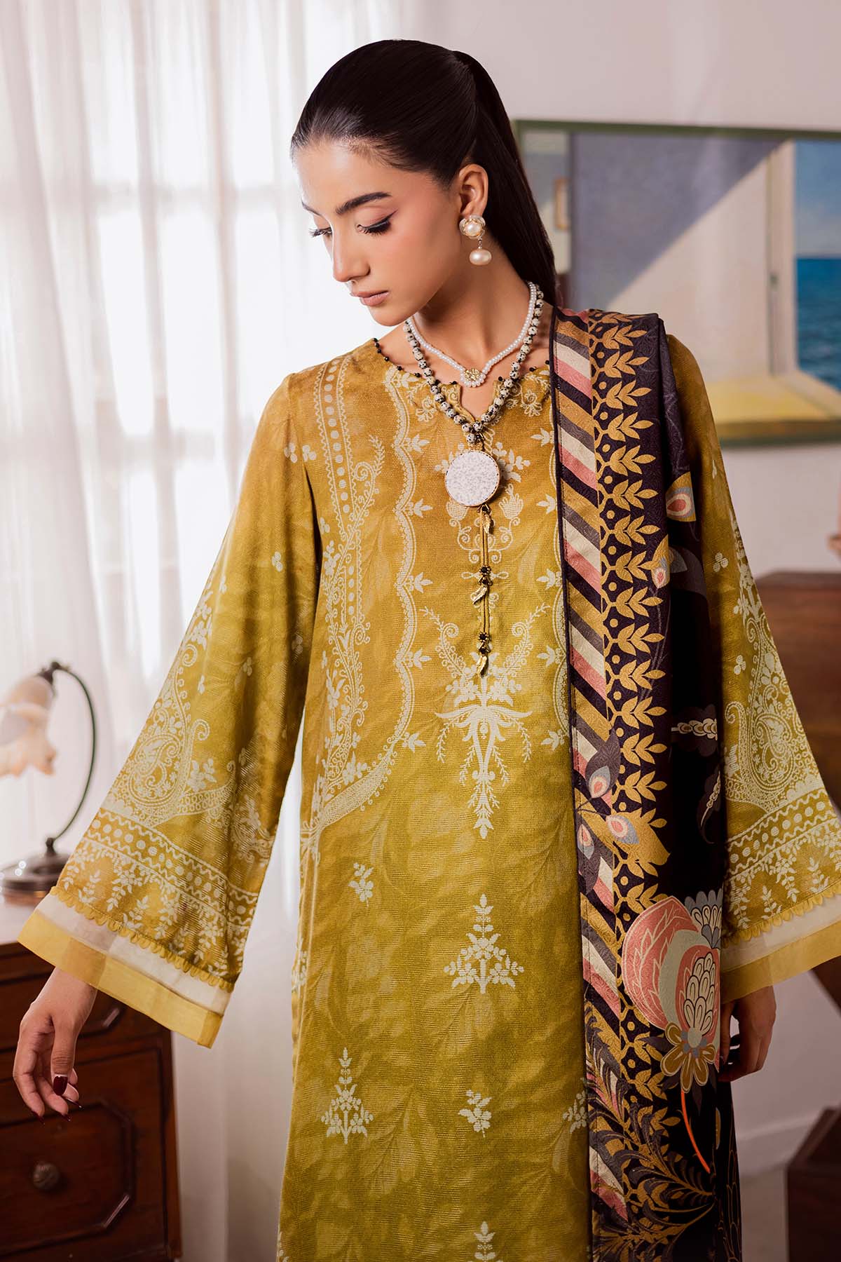 Nureh | Linen Jacquard |  SP-189 - by Libasekhas UK - Registered Vendor of : Nureh - 100% Original Designer Dress