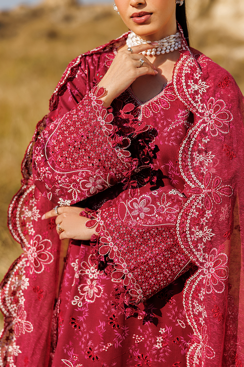 Emaan adeel | Sunlit Groove Luxury Lawn 26 | RADIANT ROSE - by Libasekhas UK - Registered Vendor of : Emaan Adeel - 100% Original Designer Dress