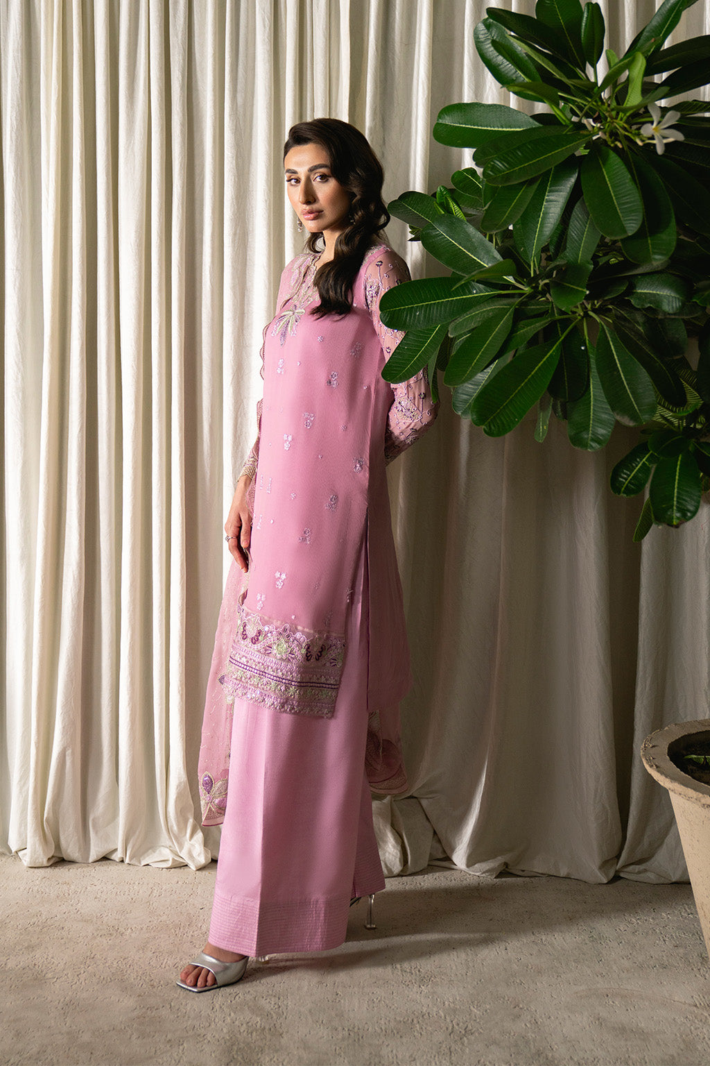 Neeshay | Ready to Wear Chiffon | RTW-CHFN-01 LILAC - by Libasekhas UK - Registered Vendor of : Neeshay - 100% Original Designer Dress