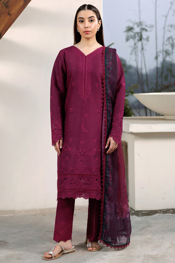 Farasha | Summer Weaves Embroidered Lawn | Garnet Passion - by - Libasekhas UK - Registered Vendor of : Farasha - 100% Original Designer Dresss