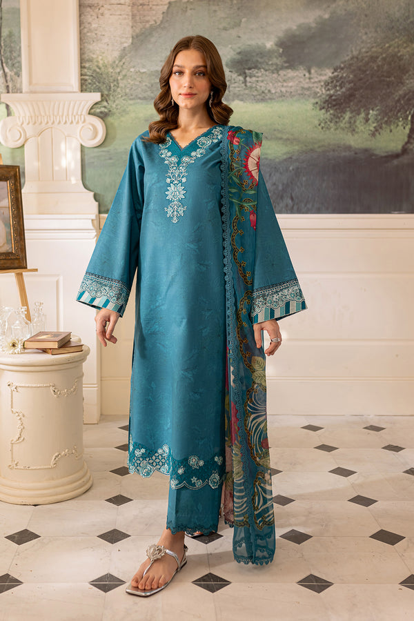 Farasha | Seraya Lawn 24 | PERIWINKLE - by - Libasekhas UK - Registered Vendor of : Farasha - 100% Original Designer Dresss