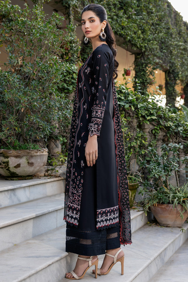 Farasha | Summer Weaves Embroidered Lawn | Black Rose - by - Libasekhas UK - Registered Vendor of : Farasha - 100% Original Designer Dresss