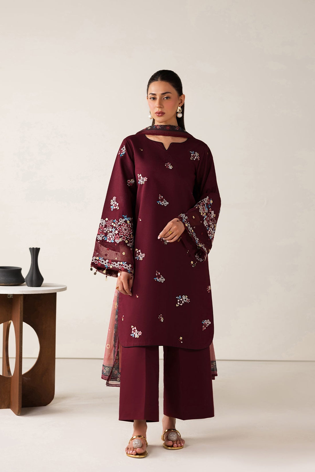 Farasha | Summer Melody 26 | Maroon Muse - by Libasekhas UK - Registered Vendor of : Farasha - 100% Original Designer Dress