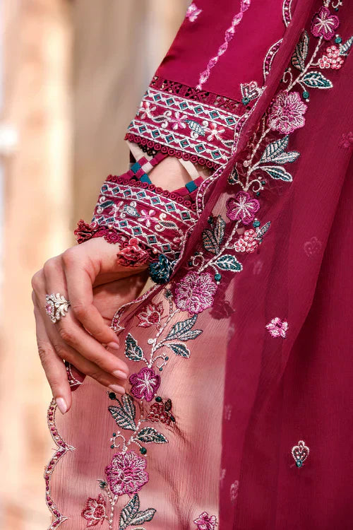 Farasha | Kaavish Lawn 24 | GARNET GLAM - by - Libasekhas UK - Registered Vendor of : Farasha - 100% Original Designer Dresss