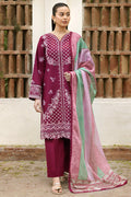 Farasha | Summer Weaves Embroidered Lawn | Satin Ruby - by - Libasekhas UK - Registered Vendor of : Farasha - 100% Original Designer Dresss