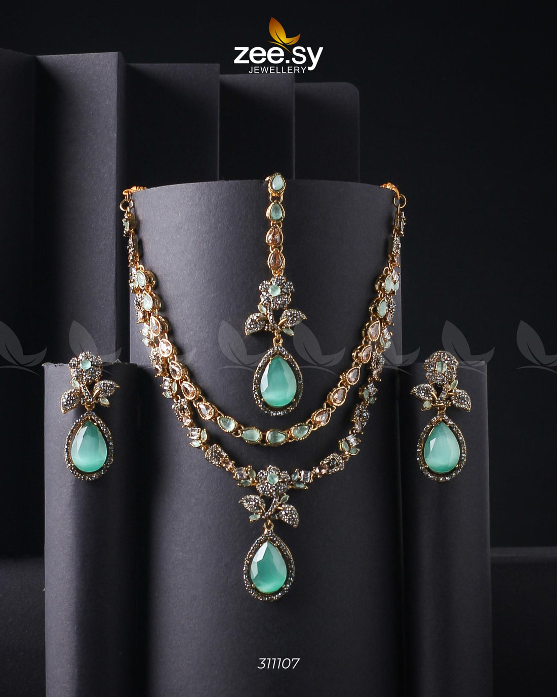 Amelia Necklace Set - by - Libasekhas UK - Registered Vendor of : Zeesy - 100% Original Designer Dresss