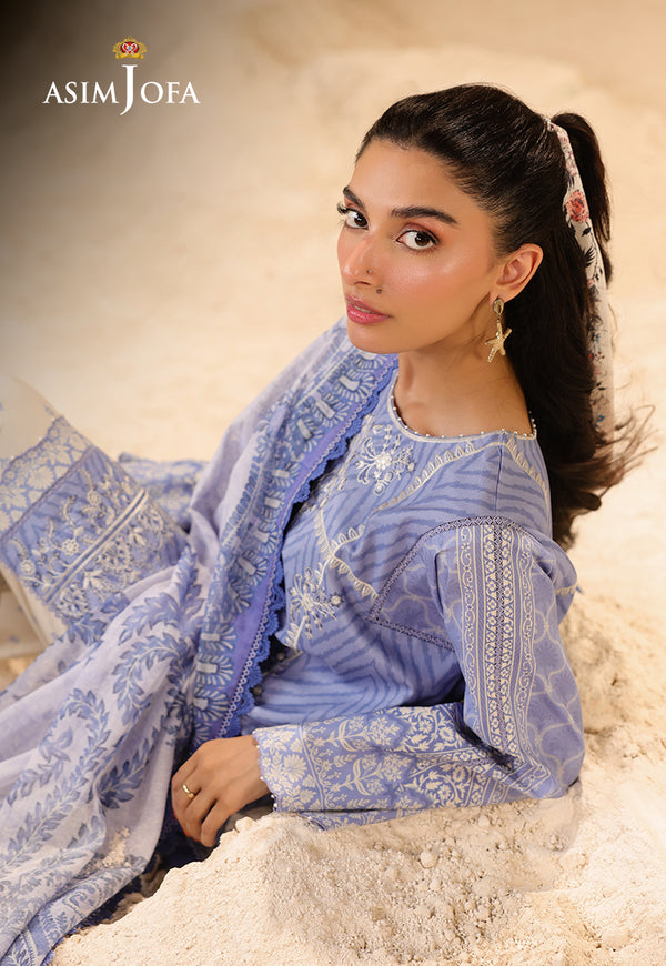 Asim Jofa | Summer Rhapsody | AJUBU-13 Printed Embroidered Lawn - by Libasekhas UK - Registered Vendor of : Asim Jofa - 100% Original Designer Dress