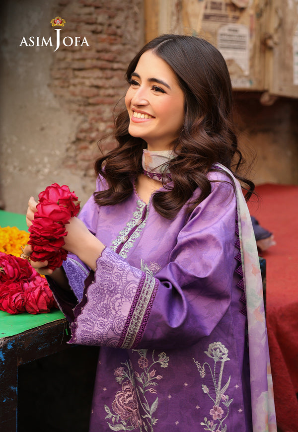 Asim Jofa | Summer Rhapsody | AJUBU-07 Embroidered Lawn - by Libasekhas UK - Registered Vendor of : Asim Jofa - 100% Original Designer Dress