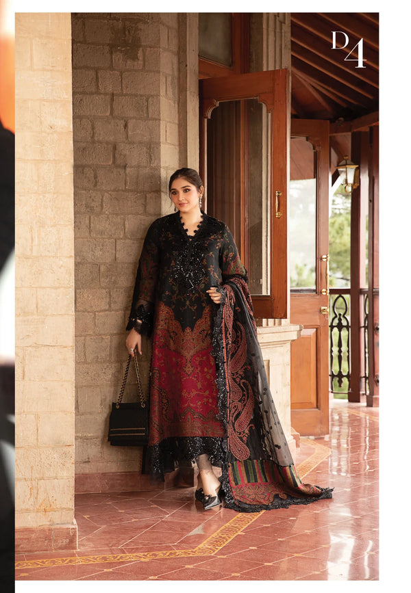 Maria B | Winter Shawl | 24-D4 - by Libasekhas UK - Registered Vendor of : Maria B - 100% Original Designer Dress
