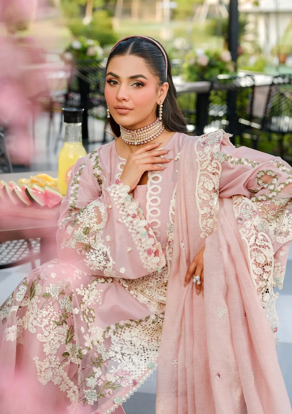 Elaf Premium | Luxury Lawn 25 | ELH-3B OH MY ROSE - by - Libasekhas UK - Registered Vendor of : Elaf Premium - 100% Original Designer Dresss