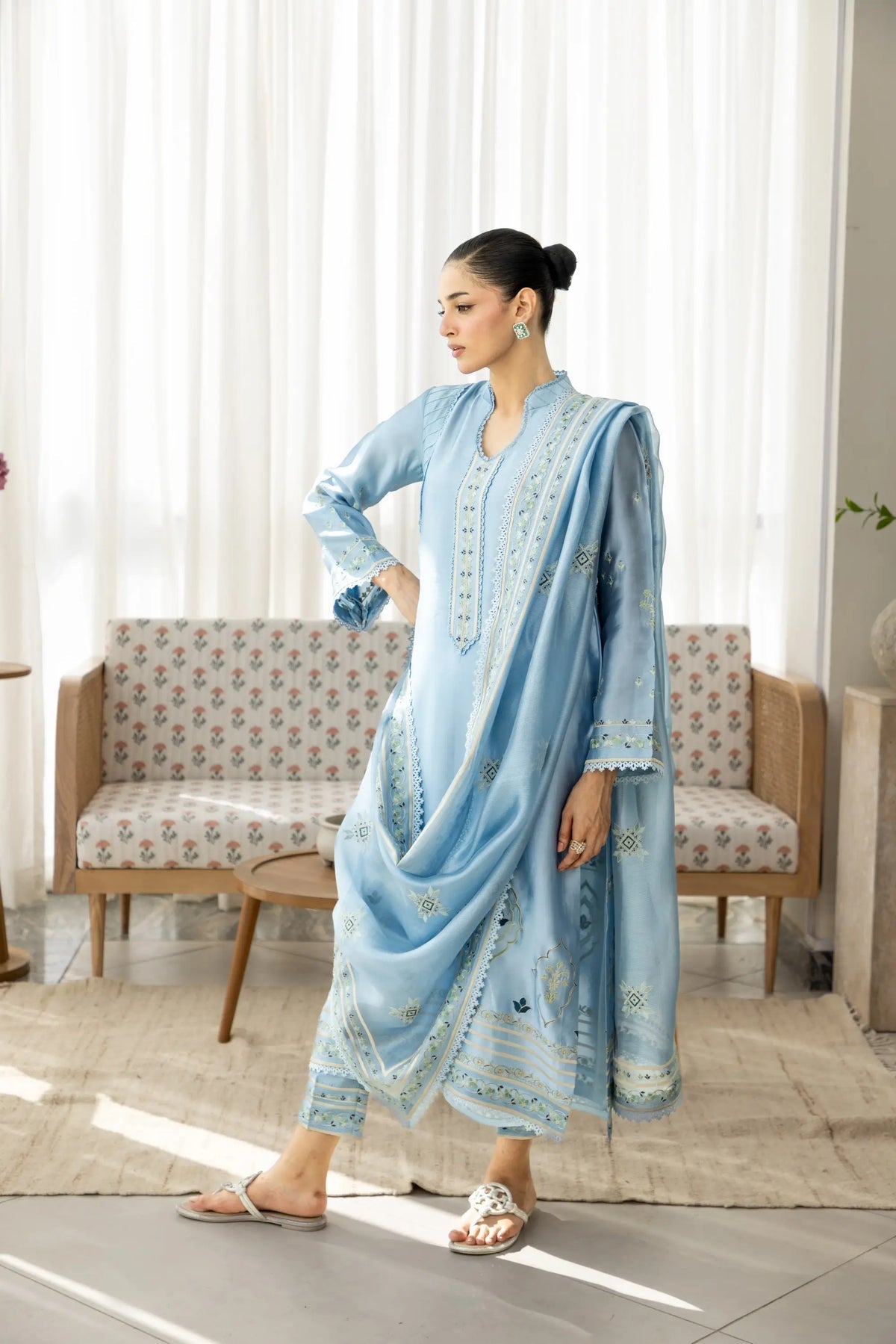 Wahaj M Khan | Sanam Luxe | Ice Bleu Sanam Sheesha - by Libasekhas UK - Registered Vendor of : Wahaj M Khan - 100% Original Designer Dress