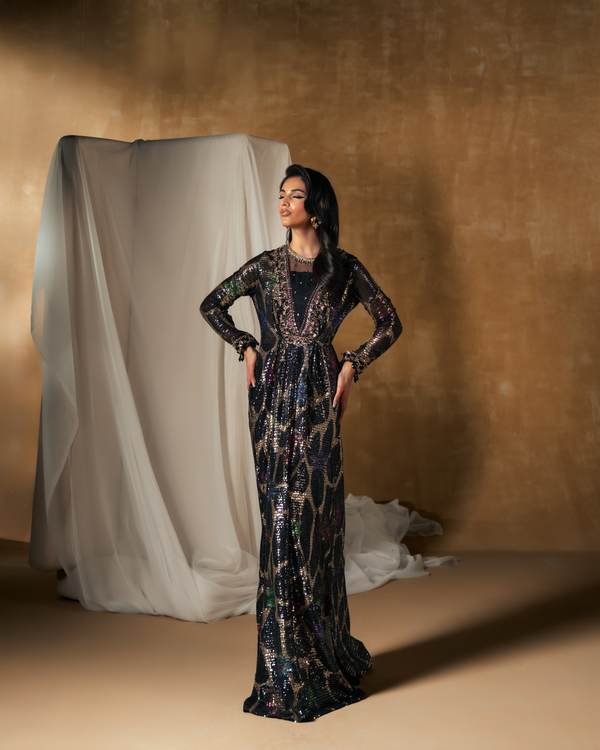 Vasal | Zyra Luxe Pret 26 | Midnight dazzle - by Libasekhas UK - Registered Vendor of : Vasal - 100% Original Designer Dress