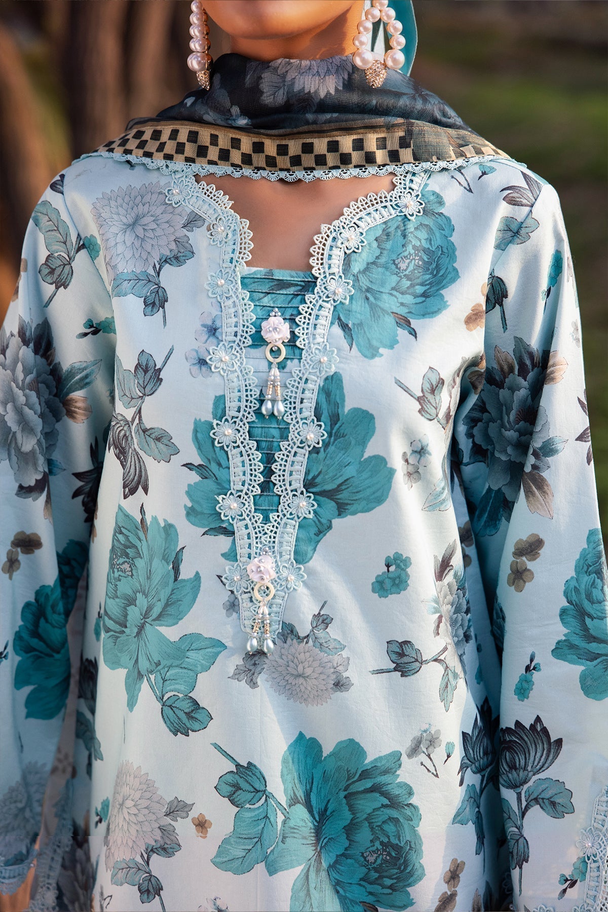 Alizeh | Sheen Lawn Prints 24 | BLUET - by - Libasekhas UK - Registered Vendor of : Alizeh - 100% Original Designer Dresss