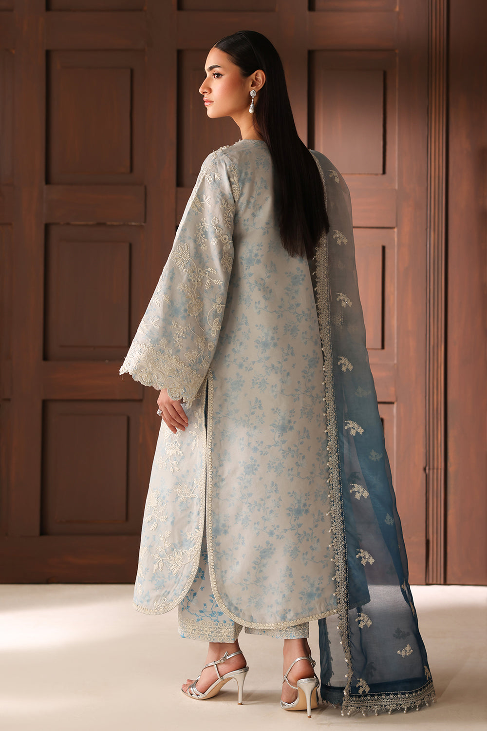 Baroque | Formals Collection | EMBROIDERED COTTON NET UF-4485 - by Libasekhas UK - Registered Vendor of : Baroque - 100% Original Designer Dress