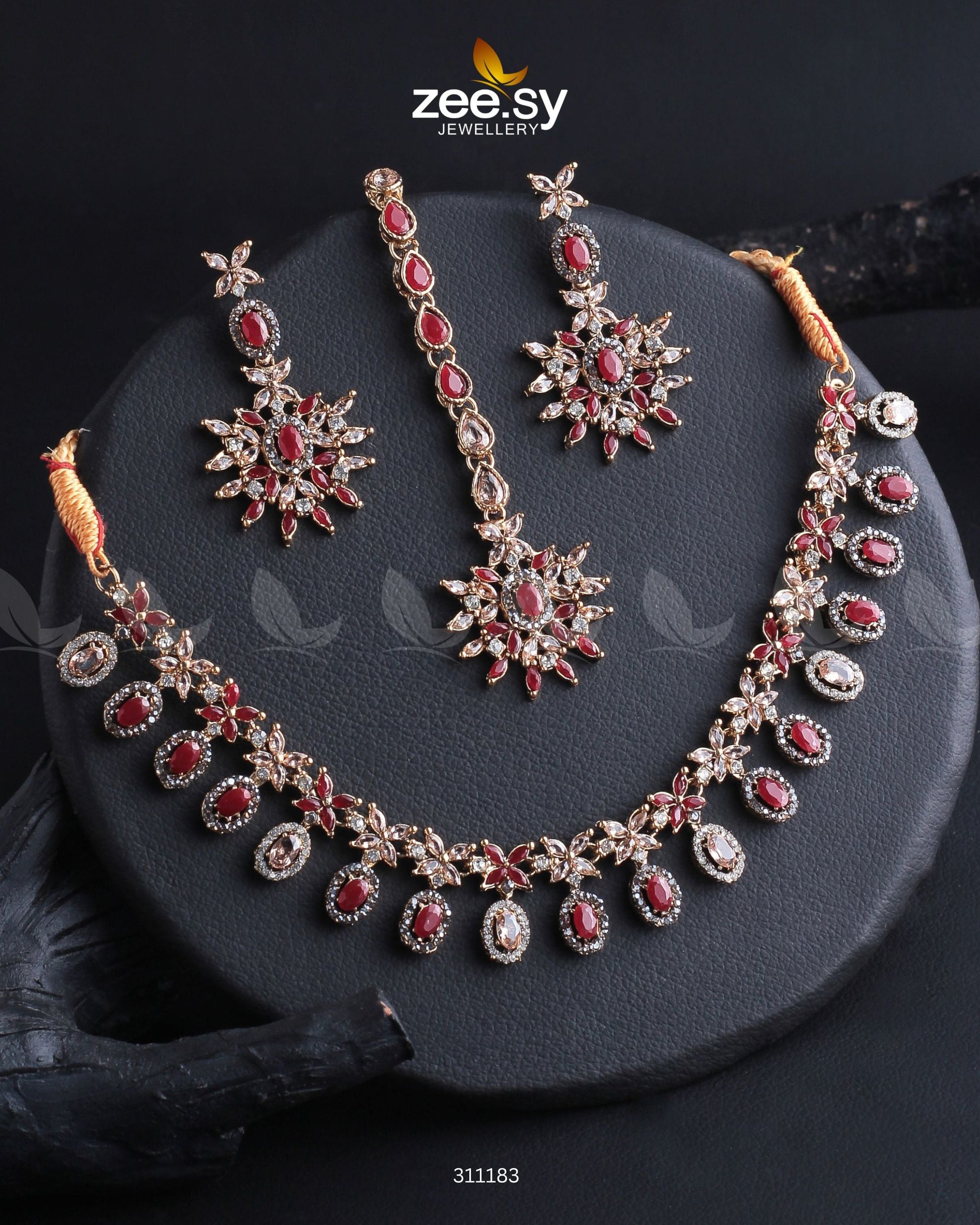 Solara Necklace Set - by - Libasekhas UK - Registered Vendor of : Zeesy - 100% Original Designer Dresss