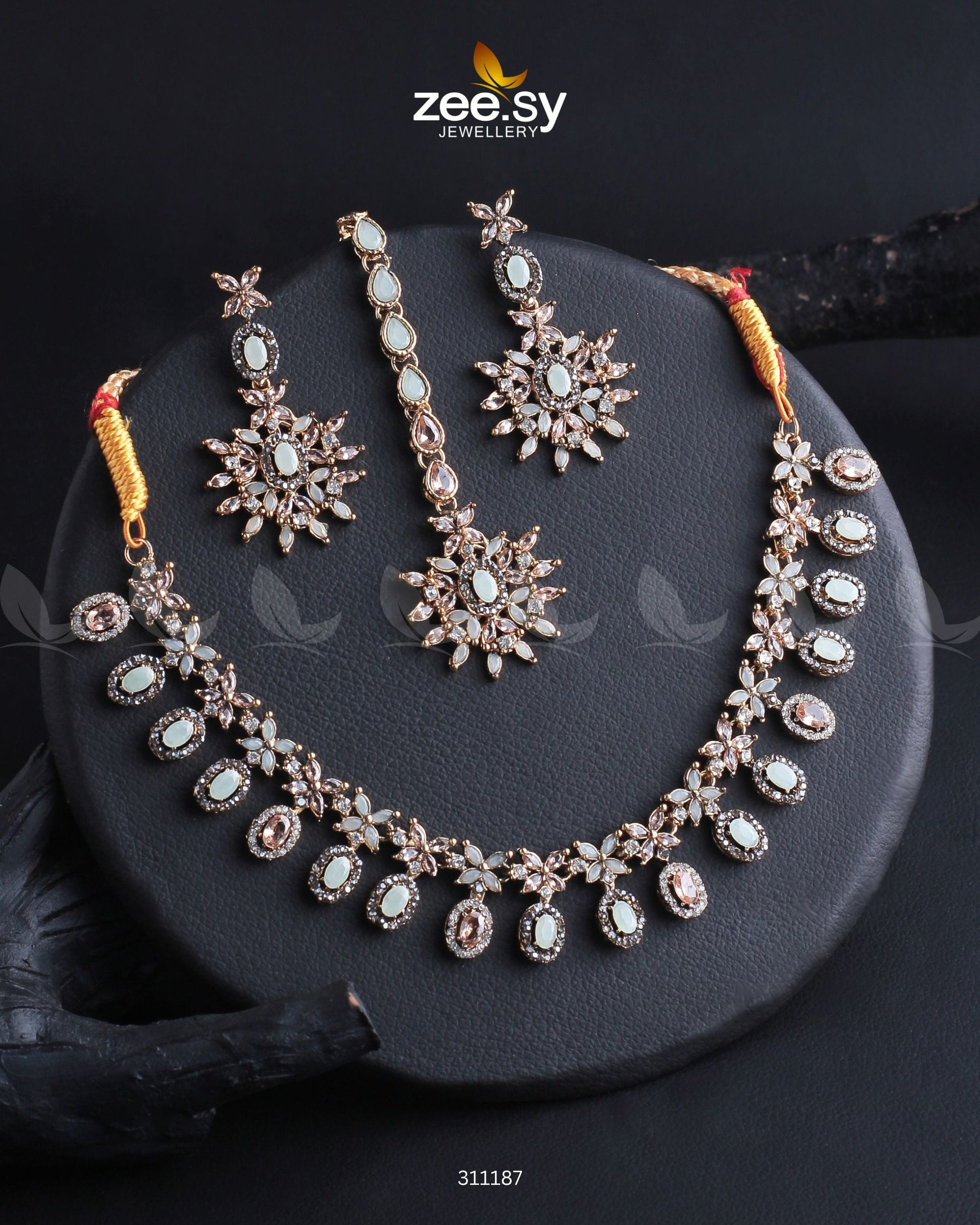 Solara Necklace Set - by - Libasekhas UK - Registered Vendor of : Zeesy - 100% Original Designer Dresss
